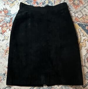Vtg Express Compagnie Internationale Genuine Suede Skirt Sz 7 90s Y2K